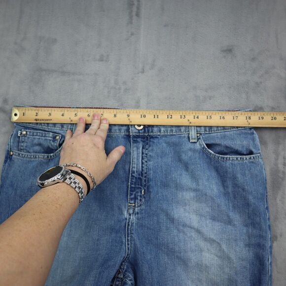 Tommy Hilfiger Pants Womens 16 Blue Bootcut High Rise Cotton Button Denim Jeans - Picture 3 of 16